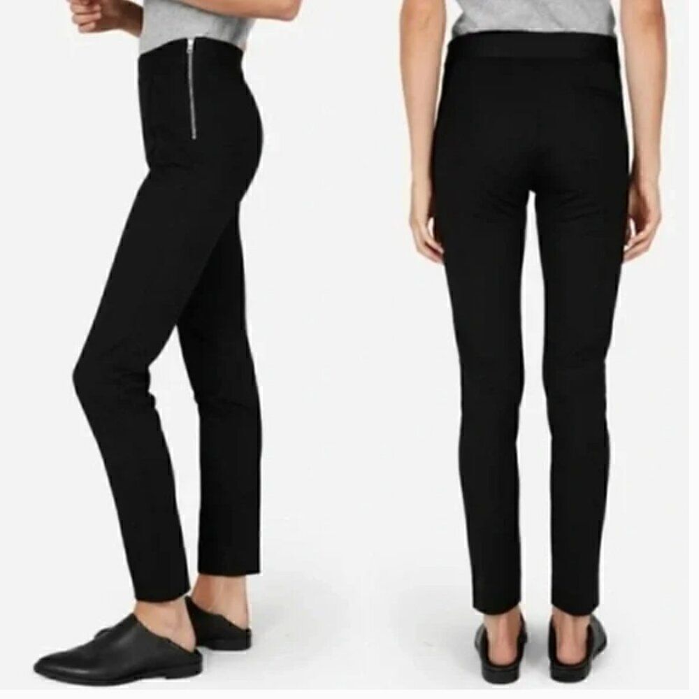 Everlane Side-Zip Pant Stretch Knit Ponte 8 Minimalist Black Crop